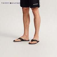 TOMMY HILFIGER 24春季男装简约印花沙滩泳池人字拖凉拖鞋FM0FM05029 黑色BDS 44