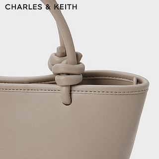 CHARLES&KEITH24春季绳结手提菜篮子斜挎托特包女CK2-30271346 Taupe灰褐色 M