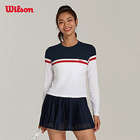 威尔胜（Wilson）24年春季针织长袖衫女款弹力紧身舒适运动训练场上网球服 WW00216411WTA-亮白色 165/84A/S