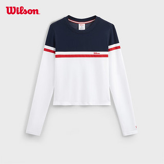 威尔胜（Wilson）24年春季针织长袖衫女款弹力紧身舒适运动训练场上网球服 WW00216411WTA-亮白色 XL