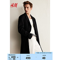 H&M2024春季男士修身版大衣1203247 黑色 180/116A XL