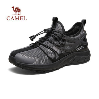 骆驼（CAMEL）男鞋2024透气防滑登山徒步鞋软底网面运动鞋轻软减震徒步鞋 G14S342151 黑色 38