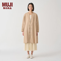 無印良品 MUJI(無印良品 )IDEE 女式 平纹 无领夹克衫 外套 早春 GAD02C4S 米色 L (165/88A)