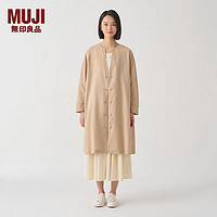 无印良品（MUJI）IDEE 女式 平纹 无领夹克衫 外套 早春 GAD02C4S 米色 L (165/88A)