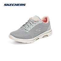 斯凯奇（Skechers）女士绑带健步鞋124155 灰色/粉红色/GYPK 36