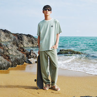 杰克·琼斯(JACK&JONES)男装男情侣款潮流宽松纯棉撞色T恤男刺绣夏天衣服