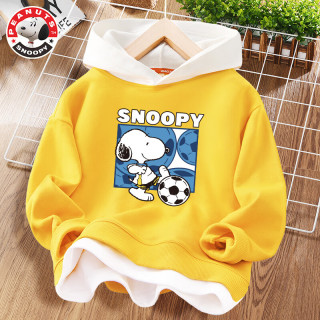 史努比男童卫衣春款薄款连帽2024春装男孩上衣儿童衣服男春秋运球努比