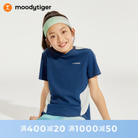 moodytiger 女童速干防晒圆领短袖T恤