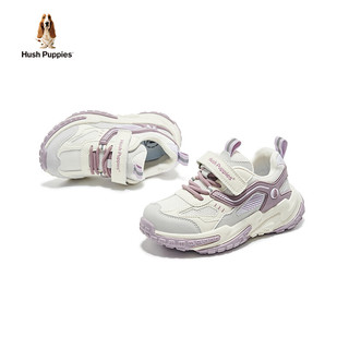 暇步士（Hush Puppies）童鞋儿童鞋子男童运动鞋中大童软底轻便防滑休闲网面女童鞋 紫色 34码 适合脚长21.3cm