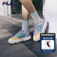 斐乐(FILA)女鞋ROCK岩石鞋帆布鞋2024夏时尚休闲鞋 玉檀绿色/翅雀金-BG 35.5