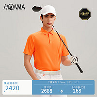 HONMA【高端专业高尔夫】专业短袖polo衫2024春季吸湿排汗HMKC707 橘红 M