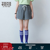 Teenie Weenie小熊女装2024年夏季运动短裤休闲直筒宽松卫裤女 中灰色 170/L