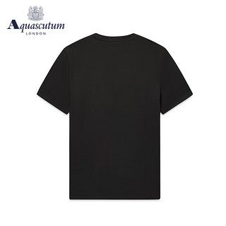 AQUASCUTUM/雅格狮丹春夏格纹马图案男打底衫短袖t恤Q4970EM021 黑/99 L