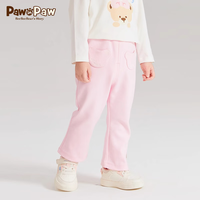 PawinPaw卡通小熊童装2024年春夏新款女宝宝纯色微辣针织裤休闲 藏青色/59 090