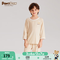 PawinPaw卡通小熊童装24春夏季男女童家居服套装睡衣简约舒适 Beige米色/35 140