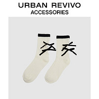 URBAN REVIVO 女士甜美蝴蝶结袜子一双装 UAWA40136 米白 F