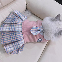 Lanswood猫衣服防掉毛秋冬宠物猫咪衣服狗衣服猫裙子无毛猫保暖布偶衣服 JK连衣裙（粉） S：胸围37cm【4-7斤】