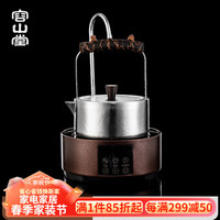 容山堂容山堂茗趣纯钛烧水壶煮茶壶泡茶壶单壶家用电陶炉养生壶套装 纯钛皓尘壶+自动上水古铜色 1.1L