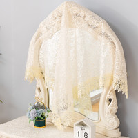 巧林儿梳妆台遮镜罩遮镜布遮镜帘家用镜子罩布盖巾挡布遮镜子的布艺盖布 花语 床头柜盖布:90*90cm