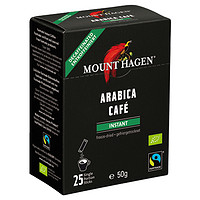 MOUNT HAGEN 德国进口Mount Hagen脱因速溶美式黑咖啡无蔗糖咖啡粉25条