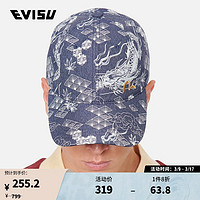 EVISU  男士海神与日式图案印花鸭舌帽 2EAHTU1HT818XXNP 多彩 F