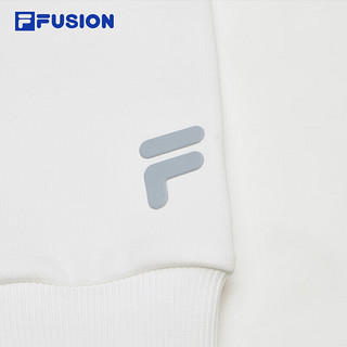 FILA FUSION斐乐潮牌男子连帽卫衣2024春季时尚休闲针织上衣 标准白-WT 180/100A/XL