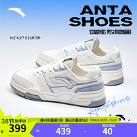 ANTA安踏烈焰5丨王一博同款板鞋男鞋潮流休闲鞋厚底增高运动板鞋112428081 象牙白/蒙尘蓝-4 43