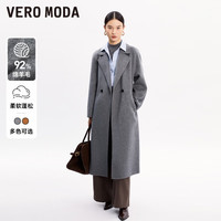 VEROMODA毛呢大衣女翻领含绵羊毛323327016