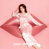 SILKY MIRACLE真丝睡衣女粉色爱心水晶桑蚕丝家居服 甜美长袖可外穿套装 粉色爱心印花套装 S