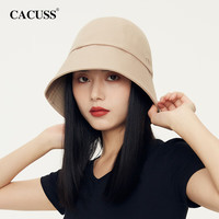 CACUSSPM094棉质帽子男女士遮阳帽水桶帽防晒帽防紫外线渔夫帽卡其小号 卡其色 小号(适合头围54-56CM左右)