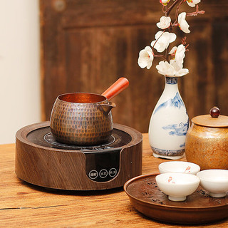 清沁堂纯手工锤纹纯紫铜烤茶罐烤奶罐罐罐茶电炉围炉煮茶家用煮茶器奶茶 01烤茶罐 400ml