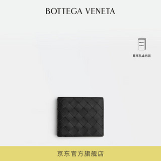 BOTTEGA VENETA葆蝶家 男士织皮革BV双折钱包BV钱包 黑色 均码