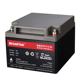 山特（SANTAK）C12-26 山特UPS电源电池免维护铅酸蓄电池 12V26AH