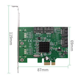 乐扩 SATA3扩展卡PCIE转4口SATA3.0硬盘转接卡