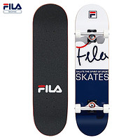 FILA 斐樂 滑板專業男女生青少年成人初學者四輪刷街代步雙翹滑板  藍色經典