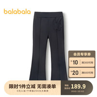 巴拉巴拉【商场同款】童装女童裤子儿童2024新款春装大童喇叭裤潮 黑色90001 1