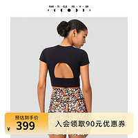 粒子狂热PF女士运动短袖透气高腰短款亲肤镂空美背T恤(内置胸垫) TP107-