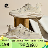 乐途（LOTTO）休闲运动鞋男2024春季老爹鞋百搭复古美式增高鞋子女 燕麦色（男款） 35