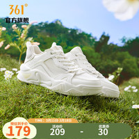 361°【锦程3】运动休闲板鞋 女生简约百搭透气时尚网面鞋春夏清凉板鞋 羽毛白/