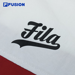 FILA FUSION斐乐潮牌梭织外套男2024夏时尚休闲拼色立领上衣 牙枣红-WI 190/112B/XXXXL