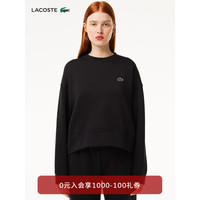 法国拉科斯特 LACOSTE女装 2024纯色宽松休闲短款圆领套头卫衣SF5614 031/黑色 38