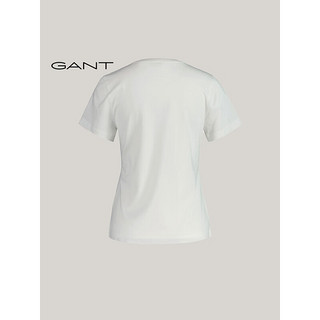 GANT甘特2024春季女士纯色圆领短袖T恤4200827 113白色 M