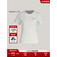 GANT甘特2024春季女士纯色圆领短袖T恤4200827 113白色 XL