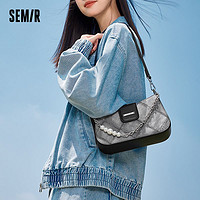 Semir 森马 包包腋下包女2023新款时尚菱格个性单肩包精致小众女包斜挎包