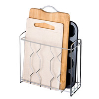 保鲜膜收纳架置物架厨房橱柜内不锈钢储物架冰箱侧面杂物收纳筐