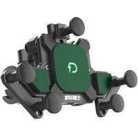 灯昕摩托车手机导航防震防抖减震无线充防水铝合金电动车车载支架萝卜 黑色 万象管夹固定【15W无线充】