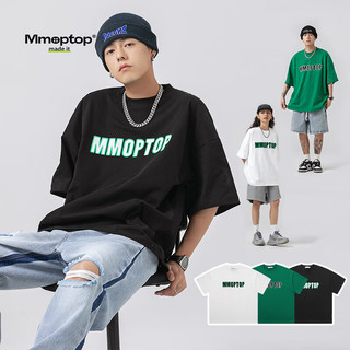 MMOPTOP潮流宽松休闲短袖T恤男士夏季纯棉字母印花上衣M0024白色L L（140-160斤）