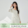 阿依莲2024新款小香风连衣裙法式粗花呢女装减龄修身显瘦春季裙子 浅杏色