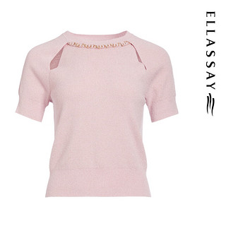 歌力思（ELLASSAY）2024春季新款甜美淑女减龄真丝镂空针织衫女EWF351M06500 （预售3.27） 