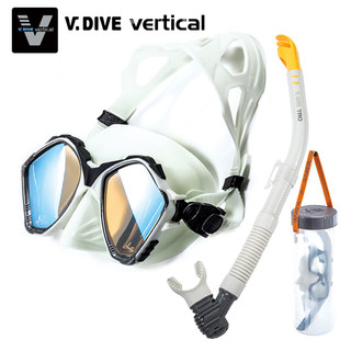 威带夫潜水（V.DIVE Vertical） 专业潜水镜呼吸管套装 浮潜深潜三宝装备 水肺深潜面镜 WSC-401套装